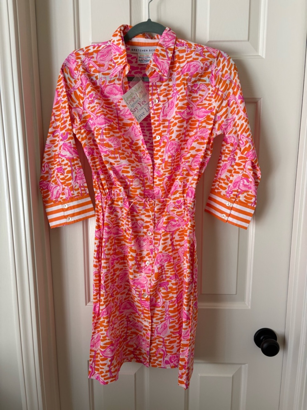 Gretchen Scott Pink & Orange Printed Shirt Dress